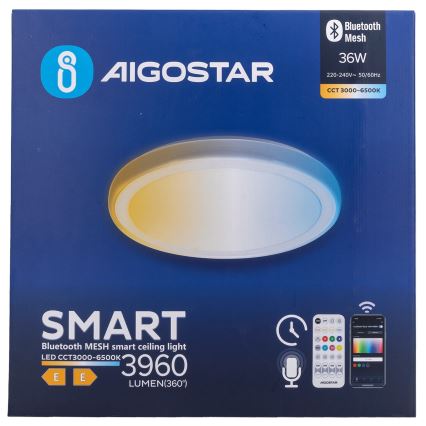 Aigostar - Plafón LED regulable MESH LED/36W/230V 3000-6500K diámetro 49,5 cm + mando a distancia
