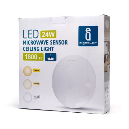 Aigostar - Plafón LED con sensor LED/24W/230V 3000K