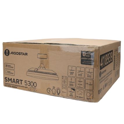 Aigostar - LED Plafón regulable con ventilador MESH LED/50W/230V 2700-6500K blanco + control remoto
