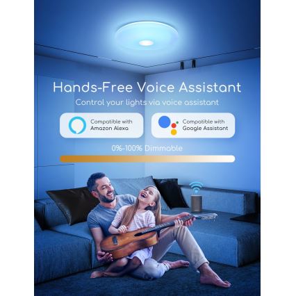 Aigostar - Plafón LED RGBW regulable 18W/230V diá. 34 cm Wi-Fi