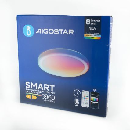 Aigostar - Plafón LED RGBW regulable MESH LED/36W/230V 3000-6500K + control remoto