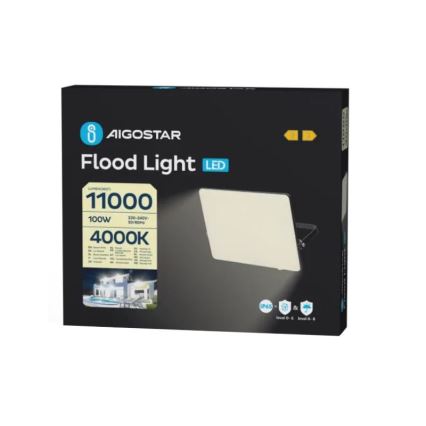 Aigostar - Proyector LED LED/100W/230V 4000K IP65 negro