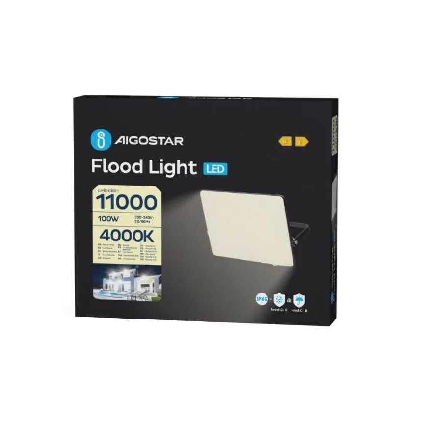 Aigostar - Proyector LED LED/100W/230V 4000K IP65 negro