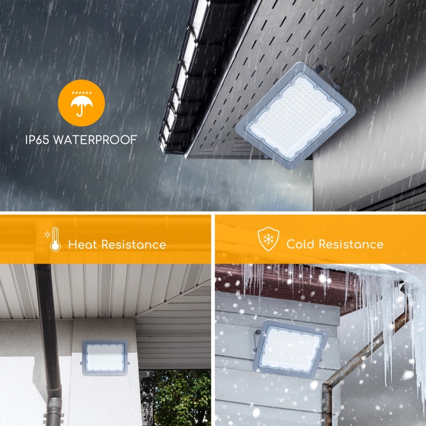 Aigostar - Proyector LED LED/100W/230V gris 4000K IP65