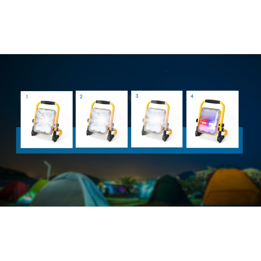 Aigostar - Proyector LED recargable y regulable LED/100W/5V 6500K IP65 15000 mAh