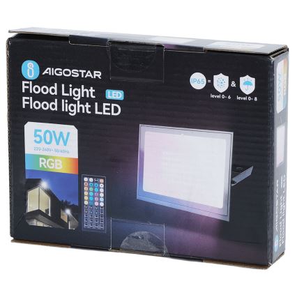 Aigostar - LED RGB Proyector LED/50W/230V IP65 + mando a distancia