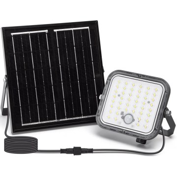 Aigostar - Proyector solar LED regulable con sensor LED/80W/3,4V 6500K IP66 4000 mAh + control remoto