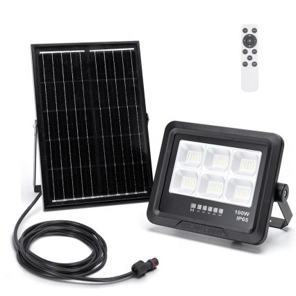 Aigostar - Proyector solar LED regulable LED/100W/3,4V IP65 10000 mAh + control remoto