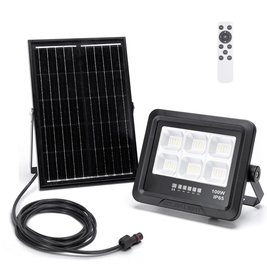 Aigostar - Proyector solar LED regulable LED/100W/3,4V IP65 10000 mAh + control remoto