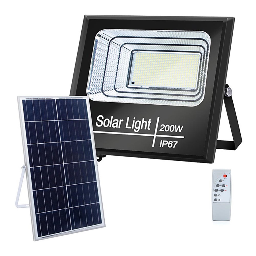 Aigostar - Proyector solar LED regulable LED/200W/3,2V IP67 25000 mAh + control remoto