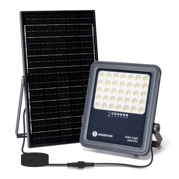 Aigostar - Proyector solar LED regulable LED/200W/3,4V IP65 15000 mAh + control remoto
