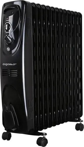 Aigostar - Radiador de aceite de 13 elementos 2500W/230V negro