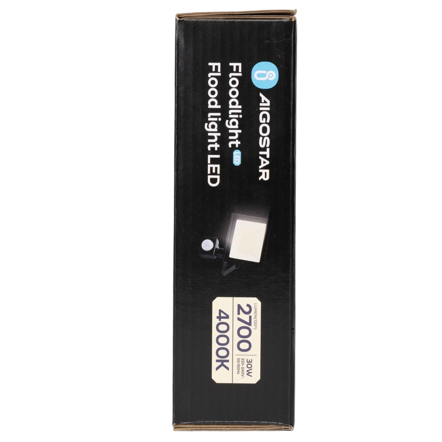 Aigostar - Reflector LED con sensor LED/30W/230V 4000K IP65