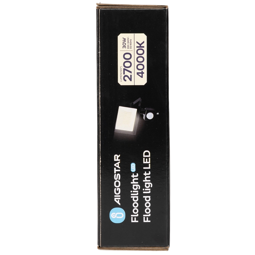 Aigostar - Reflector LED con sensor LED/30W/230V 4000K IP65