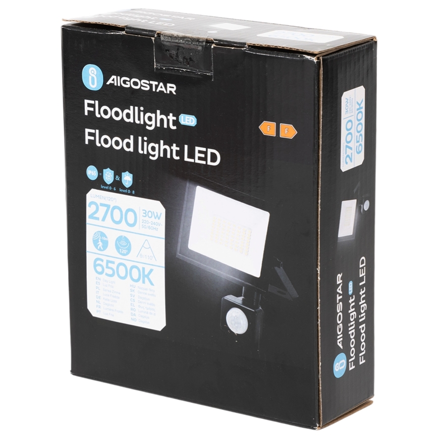 Aigostar - Reflector LED con sensor LED/30W/230V 6500K IP65