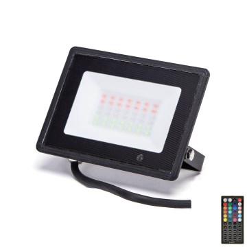 Aigostar - Reflector LED RGBW regulable LED/30W/230V IP65 + mando a distancia