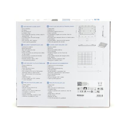 Aigostar - Reflector solar LED regulable LED/200W/3,2V IP65 20000 mAh + control remoto