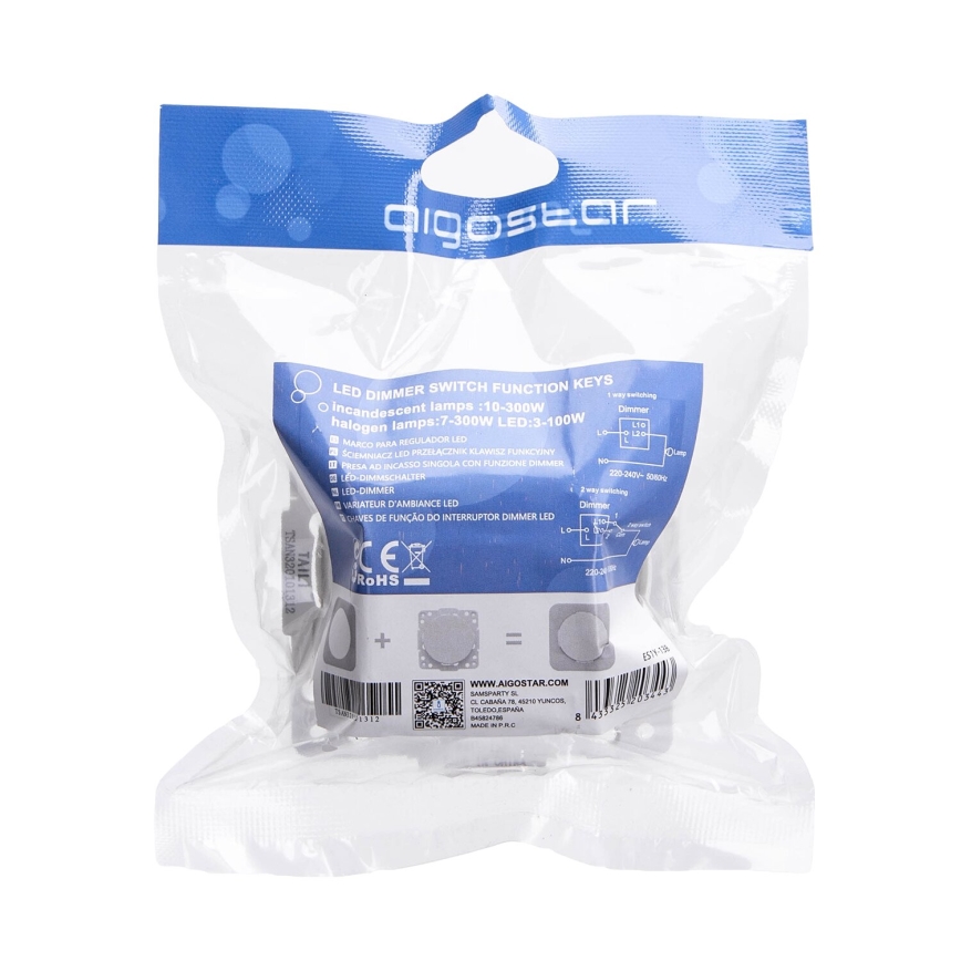 Aigostar - Regulador rotativo 300W/230V blanco