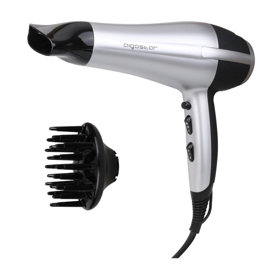 Aigostar - Secador de pelo 2200W/230V plata/negro