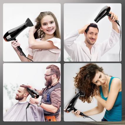 Aigostar - Secador de pelo 2400W/230V negro/cobre