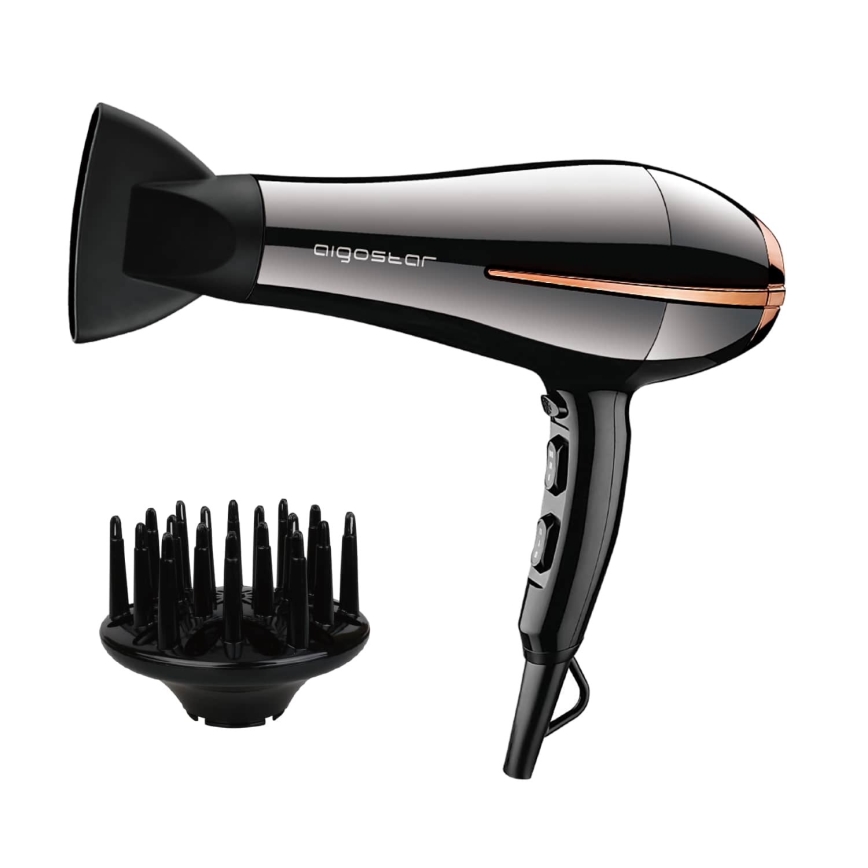 Aigostar - Secador de pelo 2400W/230V negro/cobre