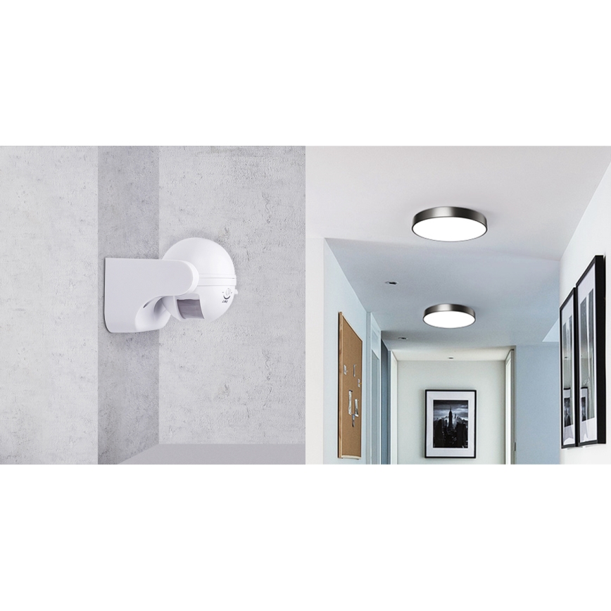Aigostar - Sensor de movimiento infrarrojo para exteriores 230V IP44 blanco