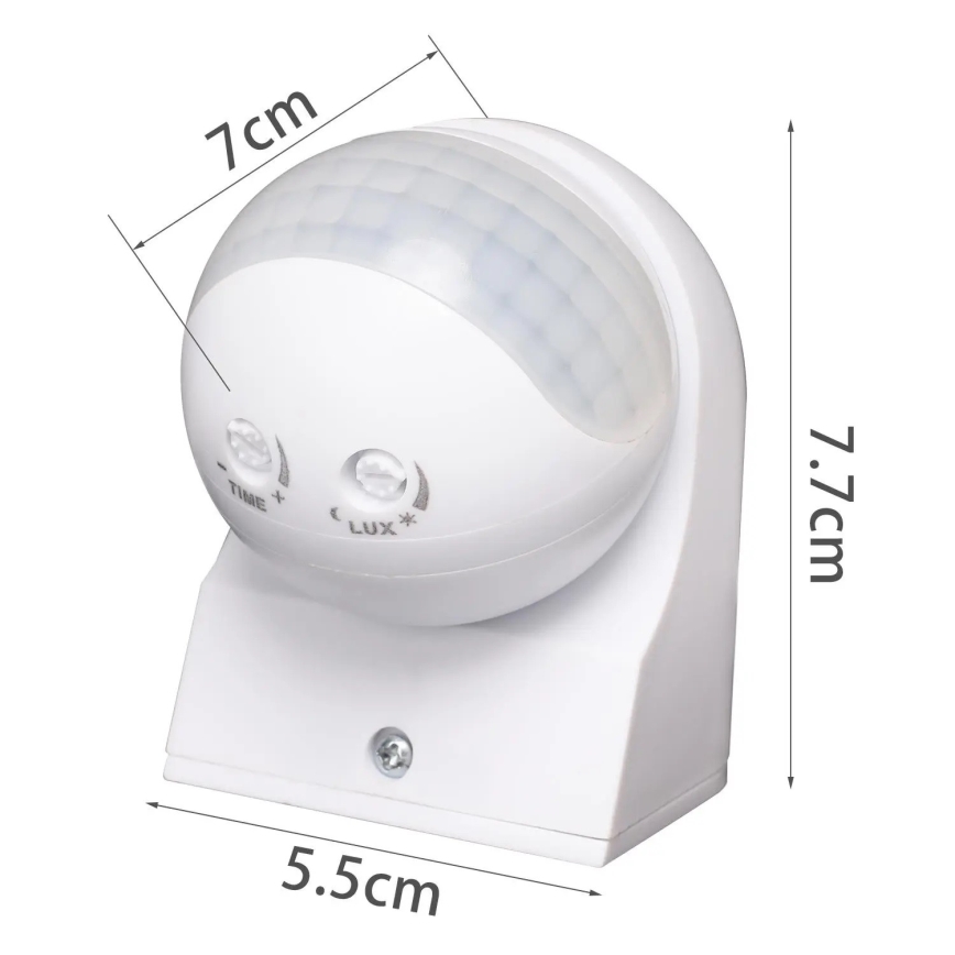 Aigostar - Sensor de movimiento infrarrojo para exteriores 230V IP44 blanco