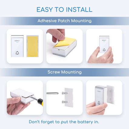 Aigostar - SET 2x Campana inalámbrica 3xAA/12V IP44 blanco