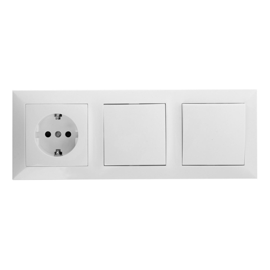 Aigostar - SET 2x Interruptor con un enchufe 1x16A/250V SCHUKO
