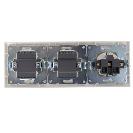 Aigostar - SET 2x Interruptor con un enchufe 1x16A/250V SCHUKO