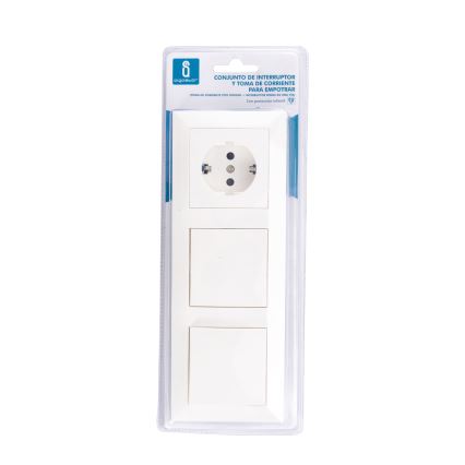 Aigostar - SET 2x Interruptor con un enchufe 1x16A/250V SCHUKO