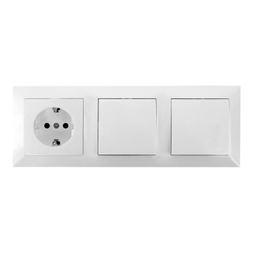 Aigostar - SET 2x Interruptor con un enchufe 1x16A/250V SCHUKO