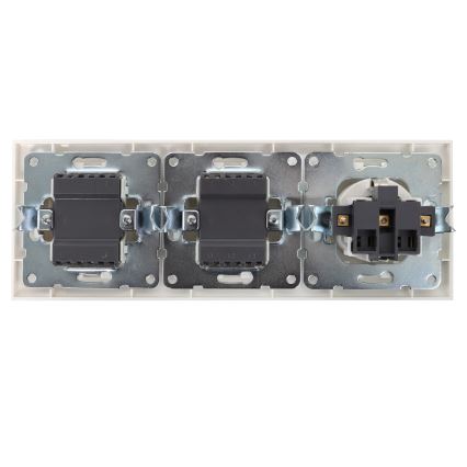 Aigostar - SET 2x Interruptor con un enchufe 1x16A/250V SCHUKO