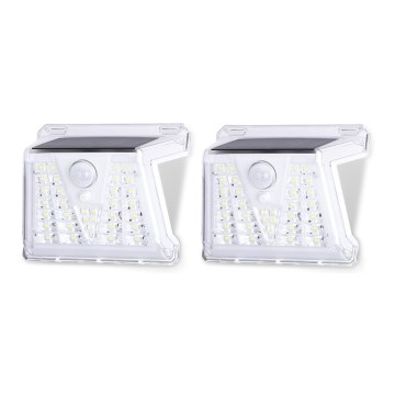 Aigostar - SET 2x Lámpara solar LED exterior con sensor LED/1,48W/3,7V IP65 1200 mAh