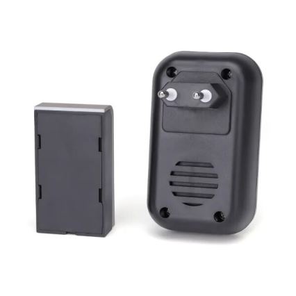 Aigostar - SET 2x Timbre inalámbrico con enchufe integrado 230V/12V IP44 negro/cobre