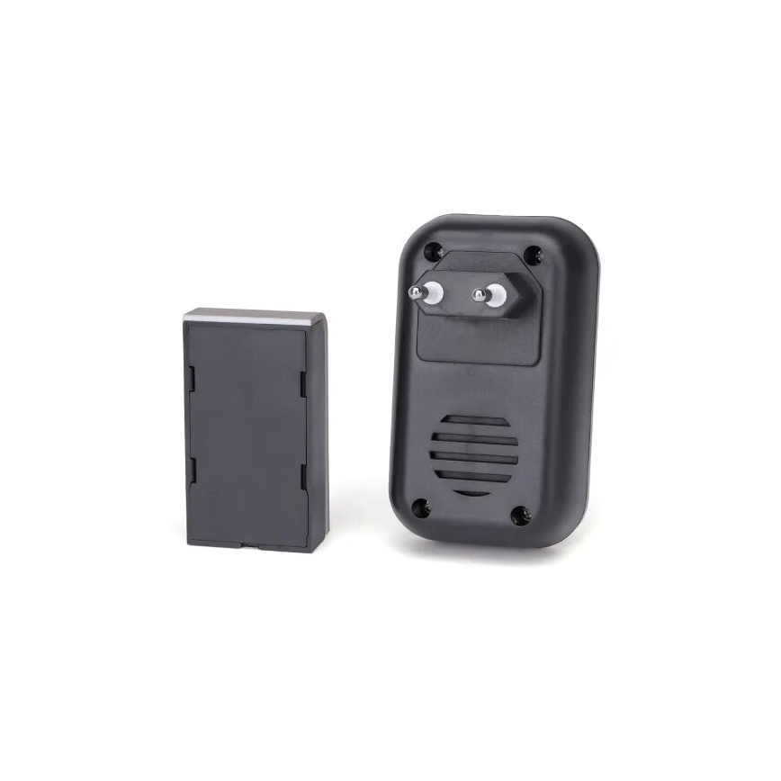 Aigostar - SET 2x Timbre inalámbrico con enchufe integrado 230V/12V IP44 negro/cobre