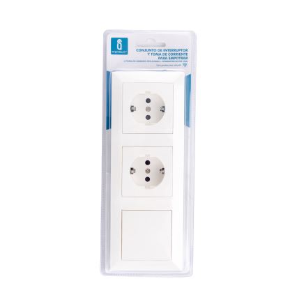 Aigostar - SET 2x Toma de corriente doméstica con un interruptor 2x16A/250V