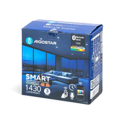 Aigostar - SET 3x LED RGBW Lámpara empotrable regulable MESH LED/15W/230V 2700K-6500K diá. 17cm