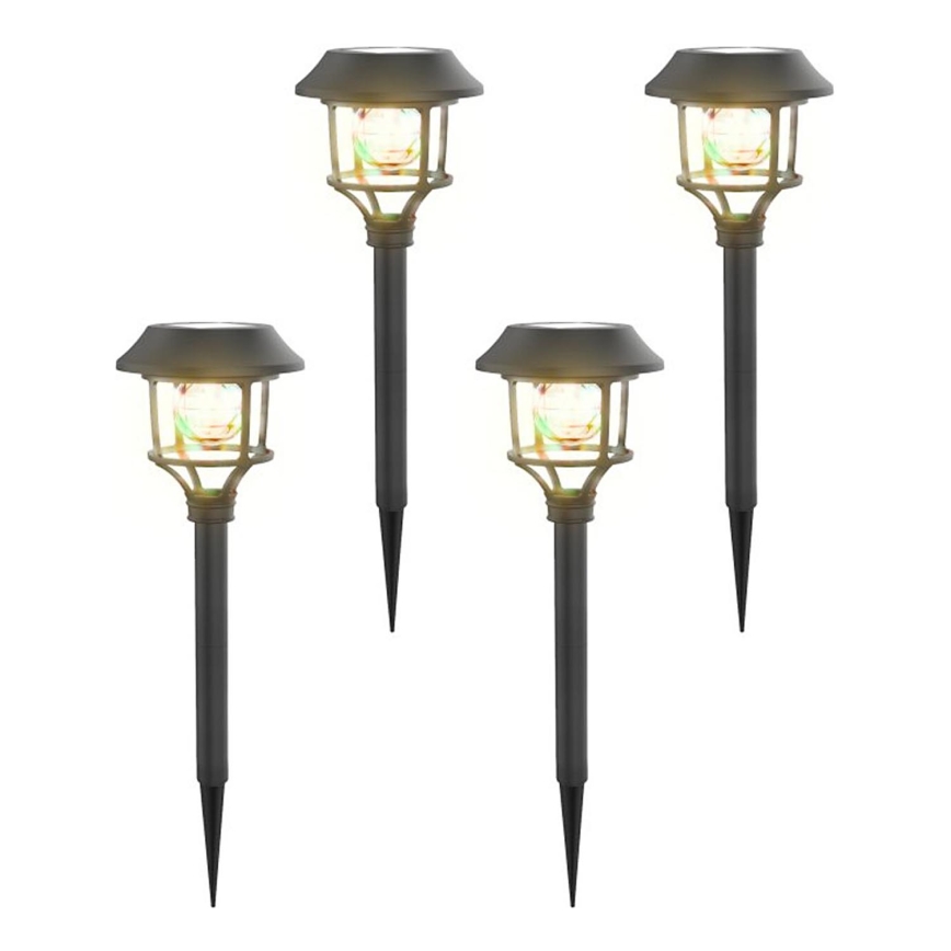Aigostar - SET 4x Lámpara solar LED RGB LED/0,2W/2V 40 mAh IP44