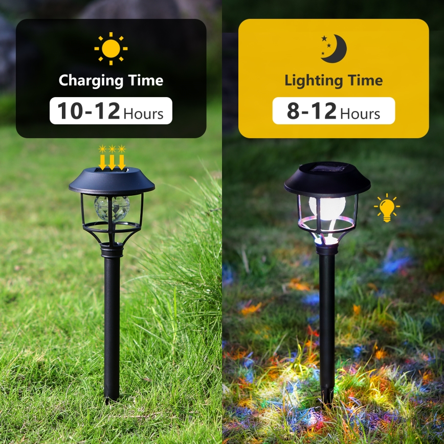 Aigostar - SET 4x Lámpara solar LED RGB LED/0,2W/2V 40 mAh IP44