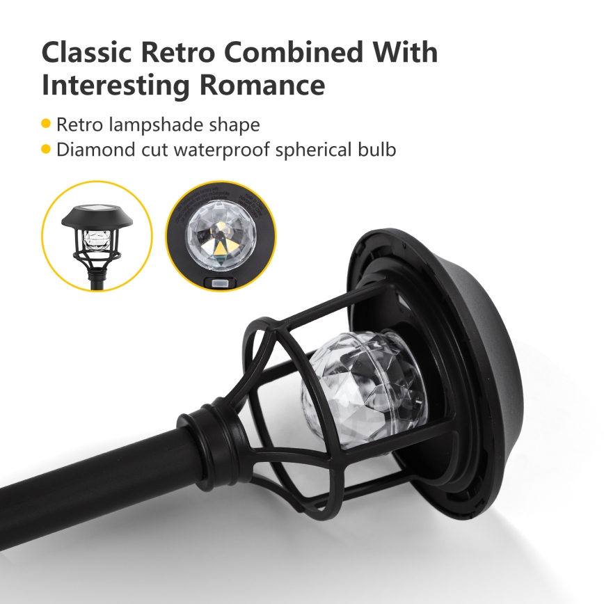Aigostar - SET 4x Lámpara solar LED RGB LED/0,2W/2V 40 mAh IP44