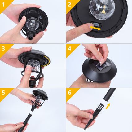 Aigostar - SET 4x Lámpara solar LED RGB LED/0,2W/2V 40 mAh IP44