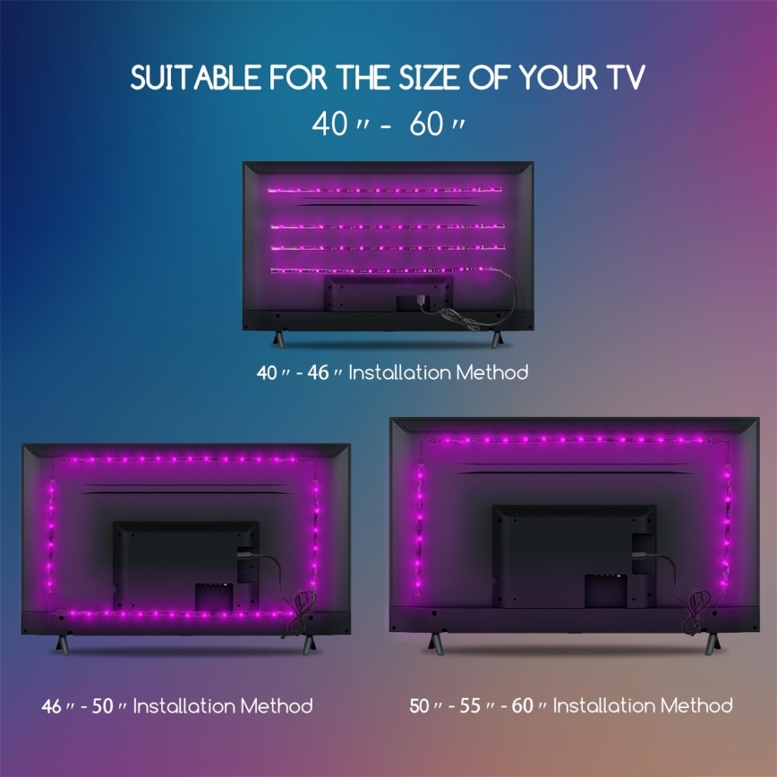 Aigostar - SET 4x LED RGB Cinta regulable 0,5m LED/2,5W/5V IP65 + CR