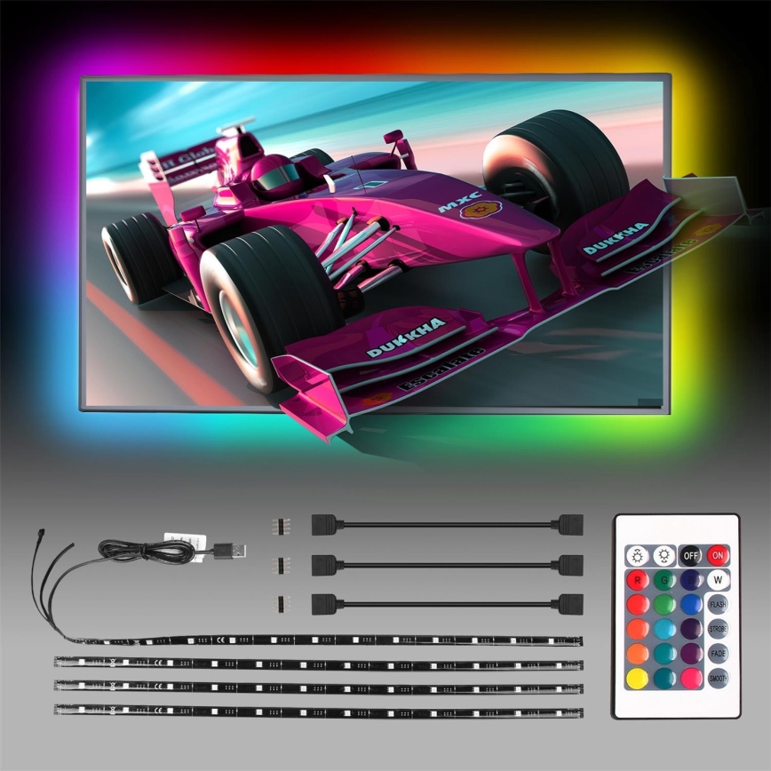 Aigostar - SET 4x LED RGB Cinta regulable 0,5m LED/2,5W/5V IP65 + CR
