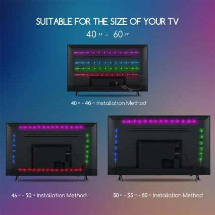 Aigostar - SET 4x LED RGB Cinta regulable 0,5m LED/2,5W/5V IP65 + CR