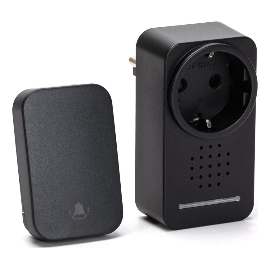 Aigostar - Timbre inalámbrico con enchufe integrado 1Z 230V IPX4 negro