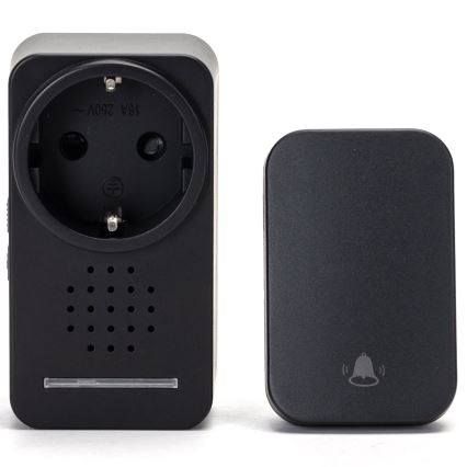 Aigostar - Timbre inalámbrico con enchufe integrado 1Z 230V IPX4 negro