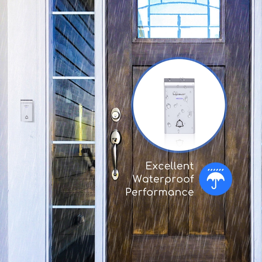 Aigostar - Timbre inalámbrico para enchufe 230V/12V IP44 blanco