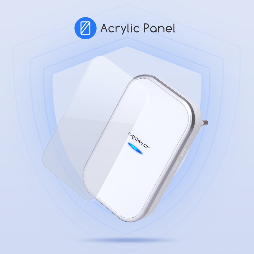 Aigostar - Timbre inalámbrico para enchufe 230V/12V IP44 blanco