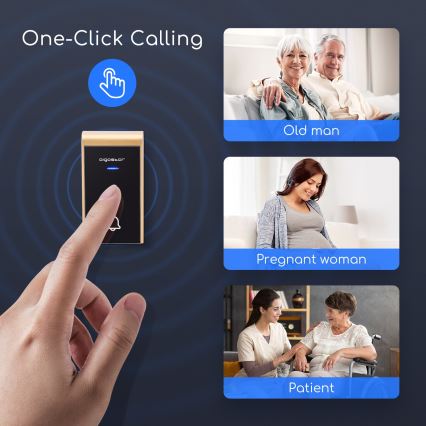 Aigostar - Timbre inalámbrico para enchufe 230V/12V IP44 negro